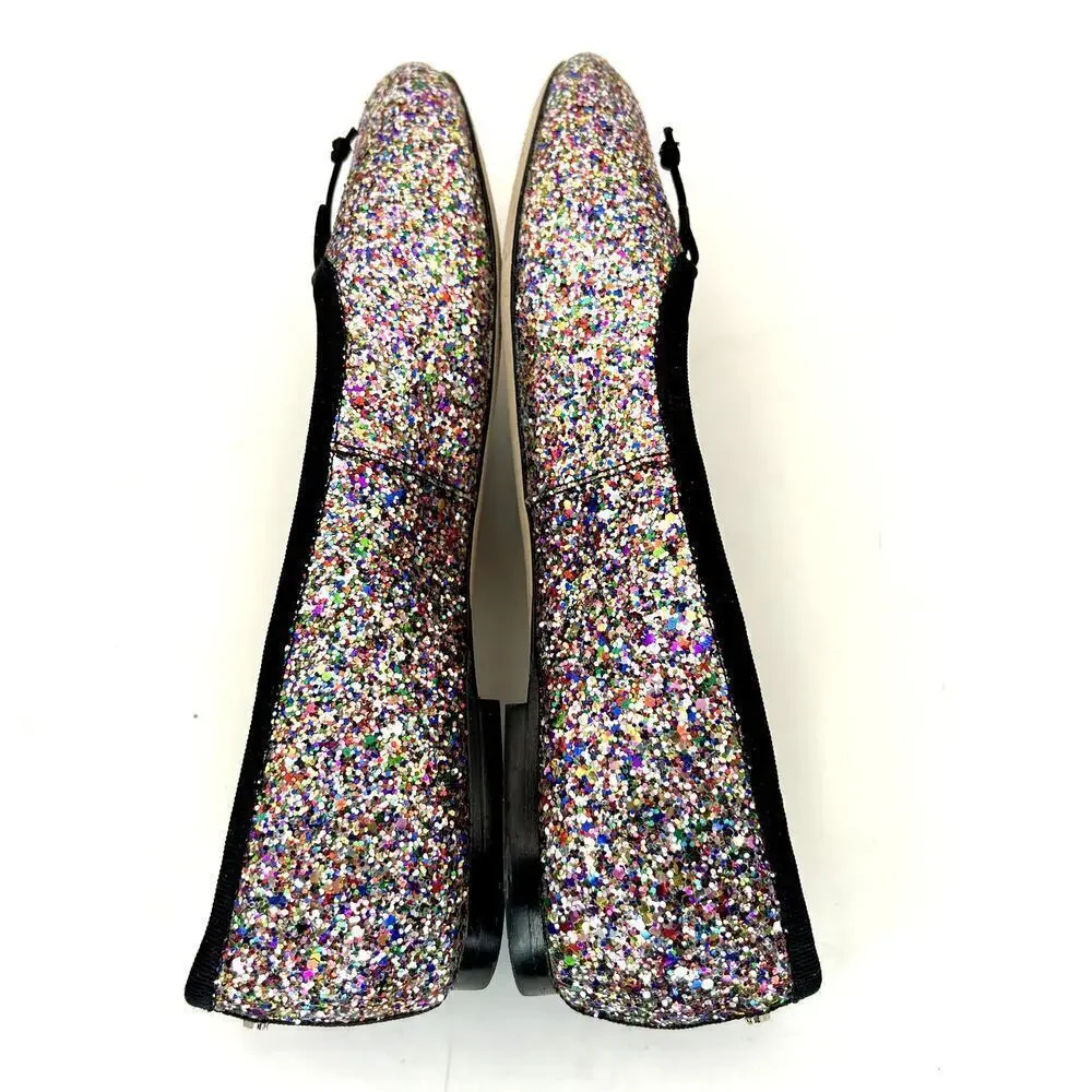 Kate Spade Honey Multicolored Glitter Ballet Flats 7 Slip On Bow